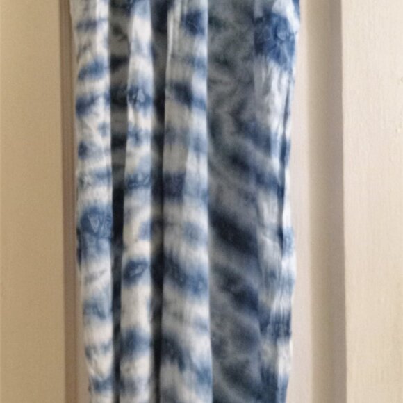 Emily Stacy Women's Casual Pants 100% Rayon Medium Beautiful Sky Blue with White - Picture 8 of 9